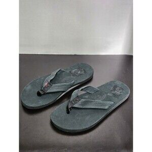 Sz 10.5-11 Rainbow Flip Flops Men Black